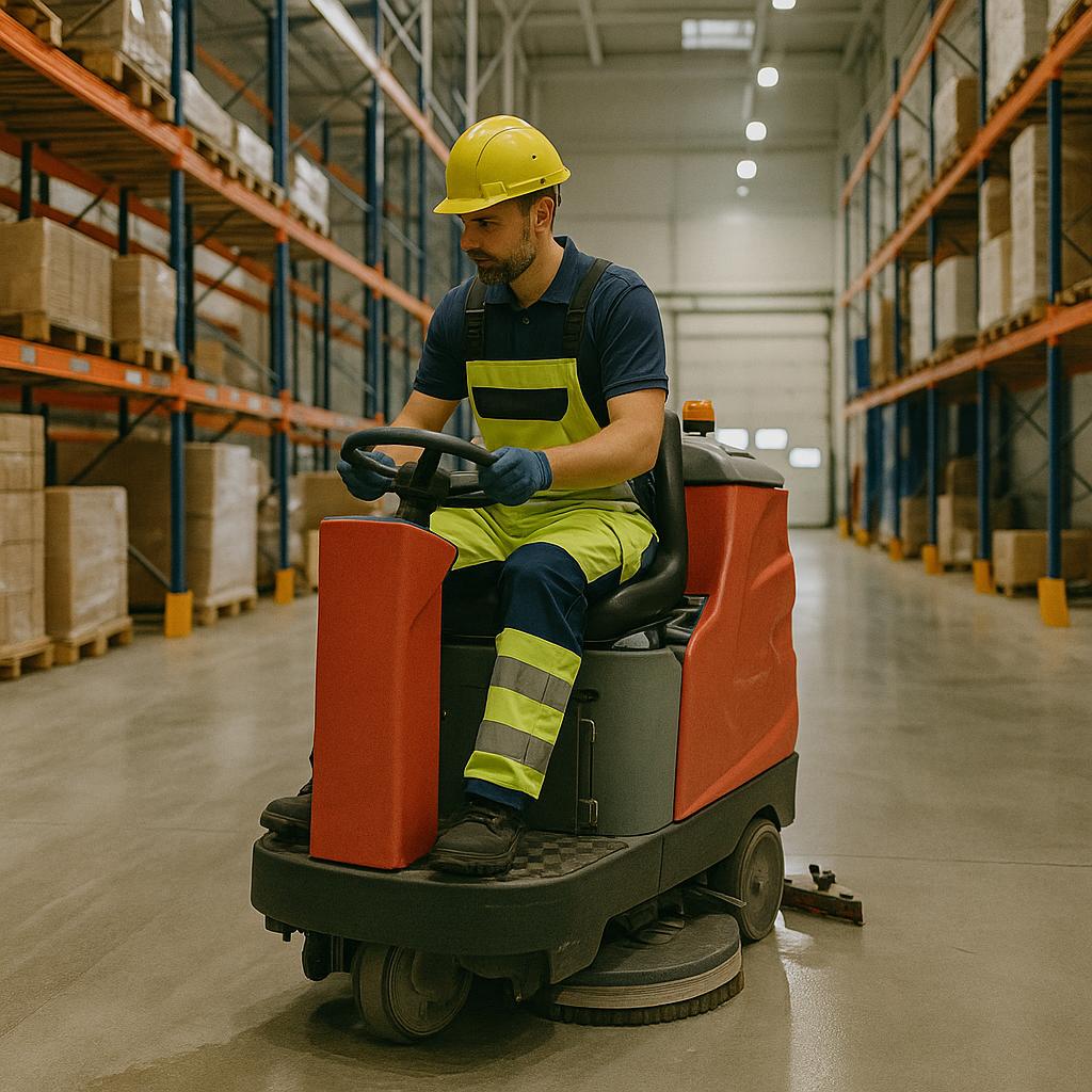 Pulizia industriale di un capannone